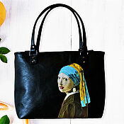 Сумки и аксессуары handmade. Livemaster - original item Leather handbag "Girl with a pearl earring". Handmade.