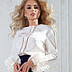 Order Blouse: the blouse of natural silk White Classic. Дизайнерские платья Valensia Atelier. Livemaster. . Blouses Фото №3