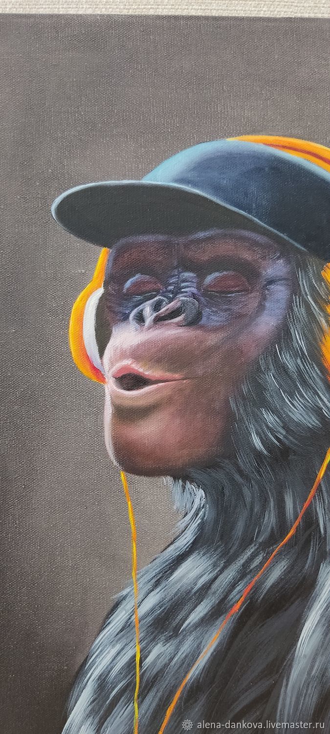 Картина маслом на холсте Три обезьяны в интернет-магазине Ярмарка ...