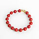Natural coral bracelet 'coral summer' red. Bead bracelet. Irina Moro. My Livemaster. Фото №5