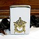 Lighter with the Masonic order'Freemasons' gasoline, Cigar-lighter, Saratov,  Фото №1
