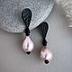 Серьги из кожи с розовыми подвесками каплями. Серьги классические. Storm Jewellery. Ярмарка Мастеров.  Фото №5