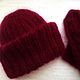 Hat and mittens knitted set 'Marsala'. Mittens. Knitting for kids and moms. My Livemaster. Фото №6