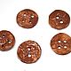  brown ceramic buttons with grass prints, Buttons, Moscow,  Фото №1