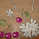 Lace Cherries on white, Lace, Belgorod,  Фото №1