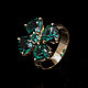 Золотое кольцо "Клевер" с изумрудами. Кольца. Darshain JEWELRY. Интернет-магазин Ярмарка Мастеров.  Фото №2