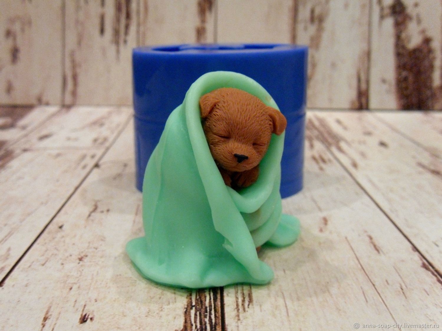 Silicone mold for soap and candles ' Puppy in a towel', Form, Arkhangelsk,  Фото №1