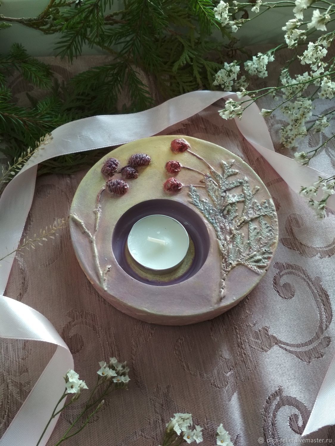 Подсвечники: подсвечник из гипса, ботанический барельеф в интернет ...