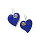 Heart Earrings. Lapis lazuli and rhodonite. Earrings natural stones, Earrings, Moscow,  Фото №1