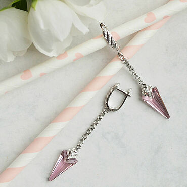  ручной работы. Ярмарка Мастеров - ручная работа Серьги с кристаллами Сваровски 