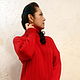 Order Red merino sweater with double collar. LarisaKrikova. Livemaster. . Sweaters Фото №3