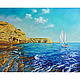 Painting seascape 'Along the sunny shores' sailboat, Pictures, Belorechensk,  Фото №1