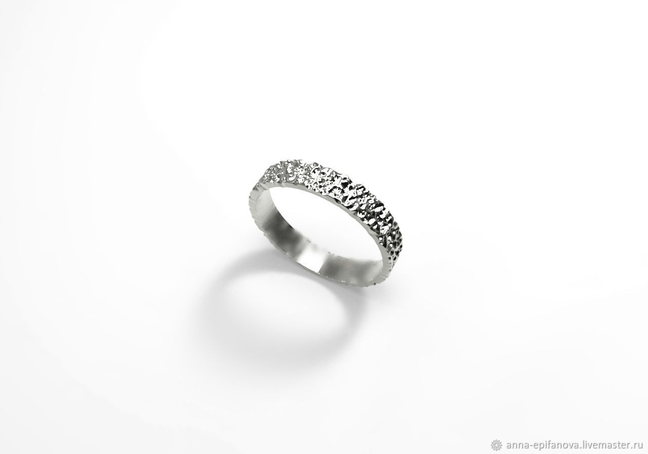 Ring with texture 925 silver (Ob24), Engagement rings, Chelyabinsk,  Фото №1
