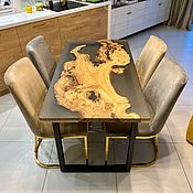 Для дома и интерьера handmade. Livemaster - original item Dining table made of solid elm slab with epoxy resin. Handmade.