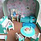Кукольный домик в чемодане Бирюзовая комната. Кукольные домики. Кукольные Истории (alekseeva-dolls). Ярмарка Мастеров.  Фото №4