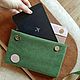 Cover for the tablet female universal green with a leather flap. Case. DomCherry. Online shopping on My Livemaster.  Фото №2