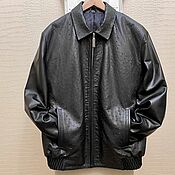 Мужская одежда handmade. Livemaster - original item Men`s insulated jacket, ostrich leather and calfskin baseball cap.. Handmade.
