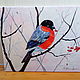 'Happy Bullfinch ' 40/50 oil on canvas. Pictures. Anji's favourite pictures (anzhela-a). My Livemaster. Фото №4