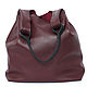 Burgundy leather Bag Bag Package string Bag t shirt medium Marsala, Sacks, Moscow,  Фото №1