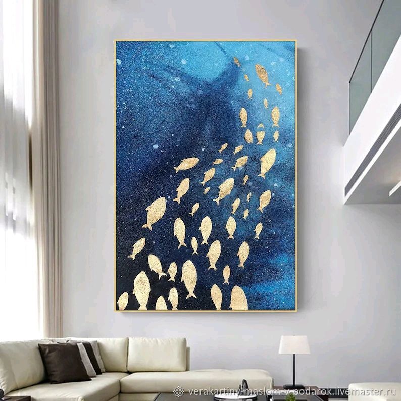 Картины с рыбами в интерьере