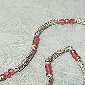 Украшения handmade. Livemaster - original item Garnet Necklace chain (Byzantine chain, silver). Handmade.