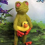 Куклы и игрушки handmade. Livemaster - original item Kostya the Frog. The toy is made of wool. Handmade.
