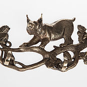 Для дома и интерьера handmade. Livemaster - original item Housekeeper "lynx", brass, 145х65 mm. Handmade.