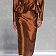 Костюмно-плательная шелковая тафта Jean Paul Gaultier оранжевый. Ткани. You.ra tkani. Ярмарка Мастеров.  Фото №9
