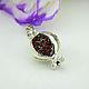 Garnet pendant made of 925 sterling silver with zircons SS0045. Pendants. Sunny Silver. My Livemaster. Фото №4