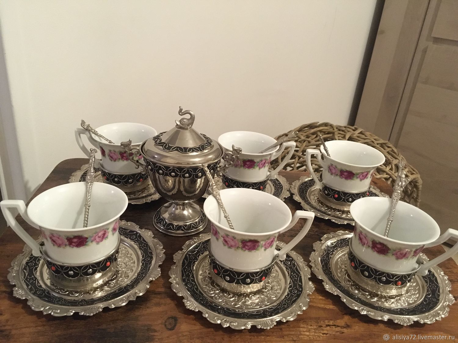 Винтаж: Старинный сервиз чай/кофе в стиле ориенталь, Лимож, Франция ...