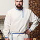 Men's linen shirt 'Alatyr' blue. People\\\'s shirts. Slavyanskie uzory. Online shopping on My Livemaster.  Фото №2