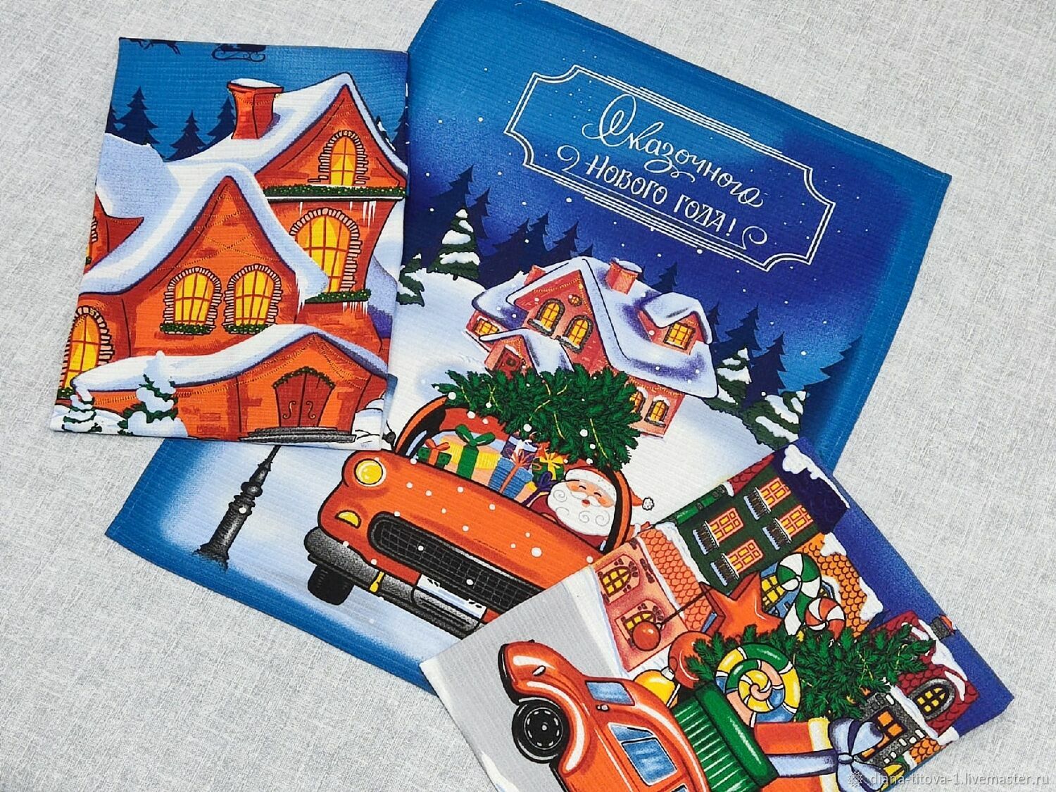 Набор вафельных полотенец "С новым годом" в интернет-магазине Ярмарка ...