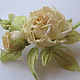 Silk flowers. Brooch pin ROSE CARENU . Indian silk Dupion. Brooches. Irina Vladi. My Livemaster. Фото №4