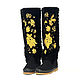boots: Fur boots with contrasting embroidery - limited edition. High Boots. Febe-handmade. My Livemaster. Фото №10