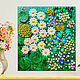 A picture of Daisies and forget-me-nots. summer garden. Flowers bas-relief, mosaic. Pictures. House of the Sun (irina-bast). Online shopping on My Livemaster.  Фото №2