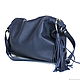 Order Crossbody Bag with Shoulder Strap Blue Leather-Crossbody Bag Blue. BagsByKaterinaKlestova (kklestova). Livemaster. . Crossbody bag Фото №3