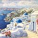 Oil painting Santorini Island Order oil painting Example to order paintings Painting for interior Painting for Irina
