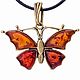 Amber Butterfly Pendant pendant on a cord or chain. Pendant. BalticAmberJewelryRu Tatyana. Online shopping on My Livemaster.  Фото №2