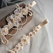 Свадебный салон handmade. Livemaster - original item Garter: Set of wedding garters 