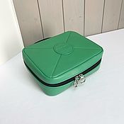 Сумки и аксессуары handmade. Livemaster - original item Travel cosmetic bag made of genuine leather with a mirror. Handmade.