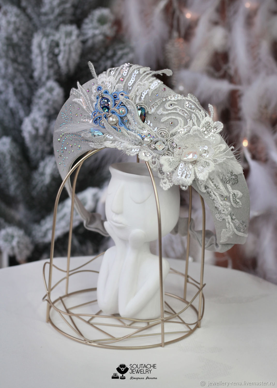 Зимний кокошник со Swarovski в интернет-магазине Ярмарка Мастеров по ...