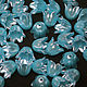 Beads Flowers 10mm Blue Pearl 1 piece Acrylic, Beads1, Solikamsk,  Фото №1