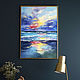 Seascape Oil Painting Sunset on the Sea, Pictures, St. Petersburg,  Фото №1