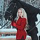 Свитер крупной вязки красная Аделия. Свитеры. [Дизайнерская одежда]. Интернет-магазин Ярмарка Мастеров.  Фото №2
