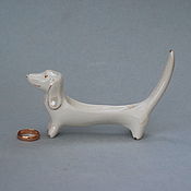 Для дома и интерьера handmade. Livemaster - original item Dog Dachshund. Porcelain figurine. stand for rings.. Handmade.