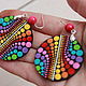 Earrings classic: Earrings with painted dots ' Spectrum', Earrings, St. Petersburg,  Фото №1