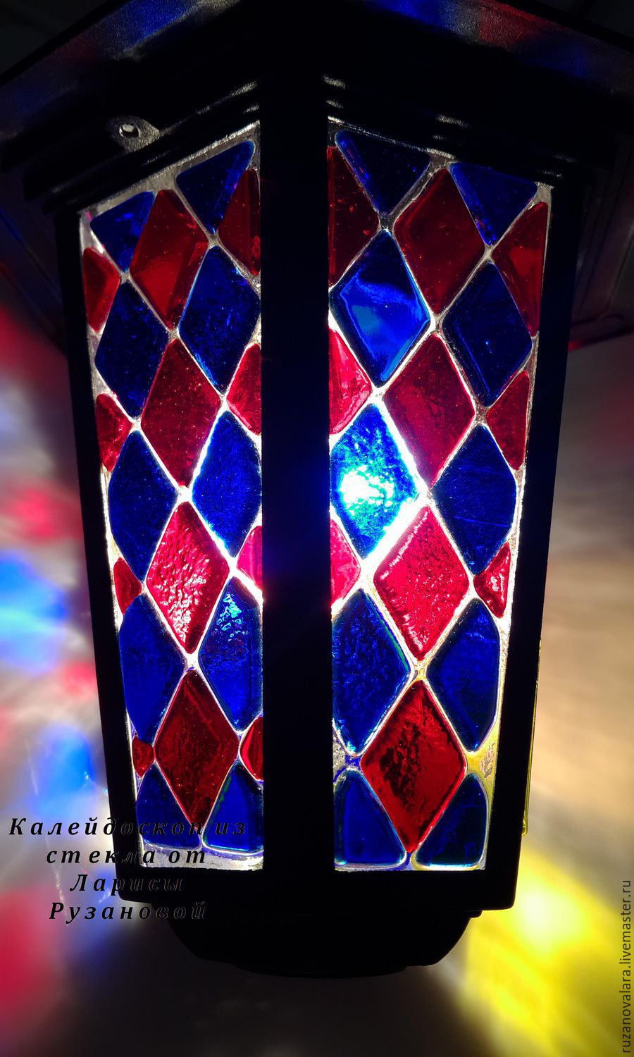 Фонарь Ромбики.Стекло.Фьюзинг в интернет-магазине на Ярмарке Мастеров ...