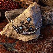 Украшения handmade. Livemaster - original item Pendant made of mother-of-pearl and three iridescent opalites (p-116). Handmade.