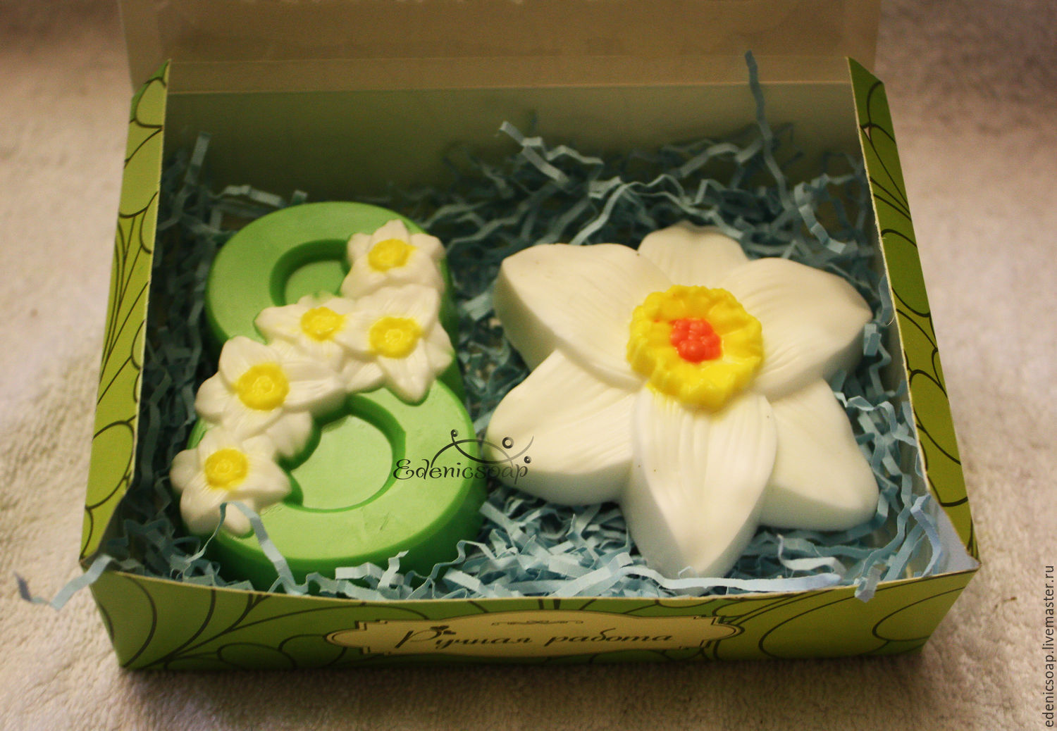 Set of handmade soap "Daffodils for March 8" купить на Ярмарке