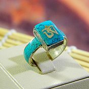 Винтаж handmade. Livemaster - original item Turquoise Ring Tibet OM.. Handmade.